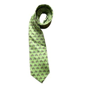 Pink Scooters Vespas Tie 100% Silk Green Novelty Pierre Cardin Necktie